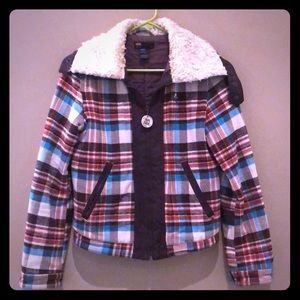 Diesel Brand quilted plaid jacket size M